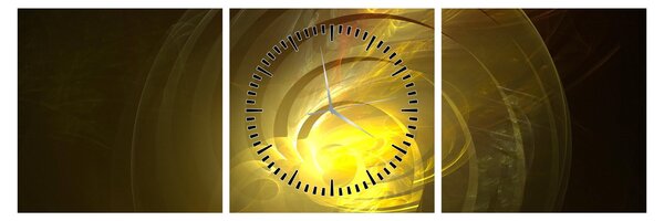 Slika žute apstraktne spirale (sa satom) (90x30 cm)
