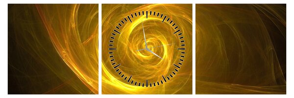 Slika apstraktne žute spirale (sa satom) (90x30 cm)