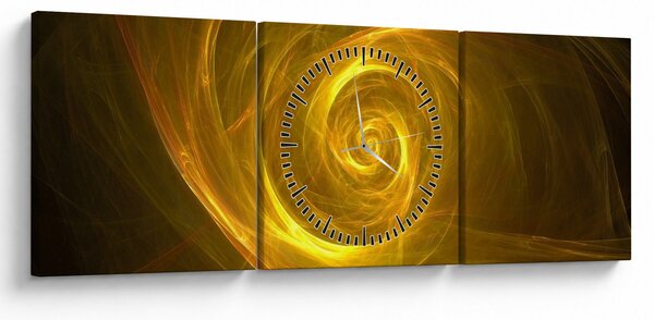 Slika apstraktne žute spirale (sa satom) (90x30 cm)