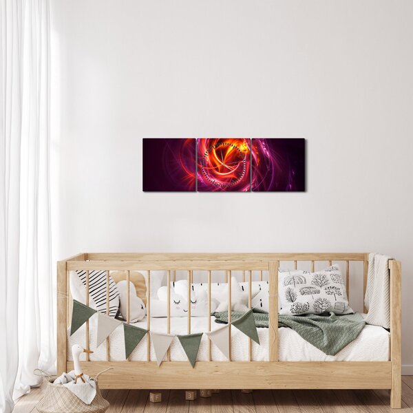 Slika svijetleće moderne apstrakcije (sa satom) (90x30 cm)