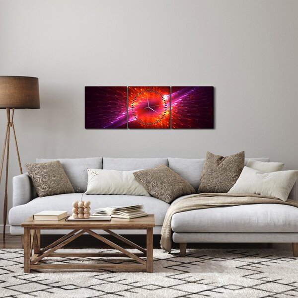 Slika suvremene trnovite apstrakcije (sa satom) (90x30 cm)