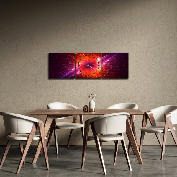 Slika suvremene trnovite apstrakcije (sa satom) (90x30 cm)