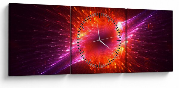 Slika suvremene trnovite apstrakcije (sa satom) (90x30 cm)