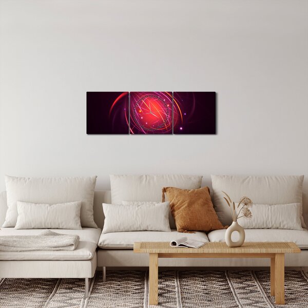 Suvremena slikarska apstrakcija (sa satom) (90x30 cm)