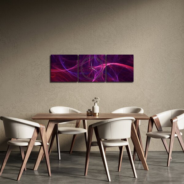 Apstraktna slika krivulja (sa satom) (90x30 cm)