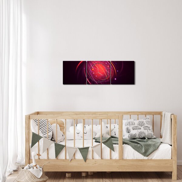 Suvremena slikarska apstrakcija (sa satom) (90x30 cm)