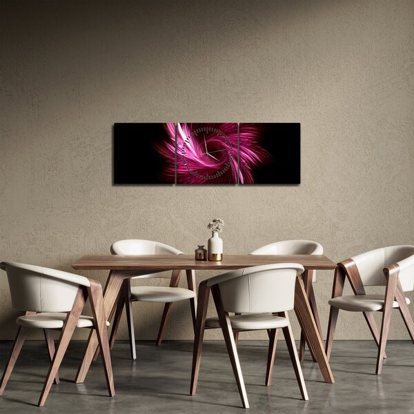 Slika - ružičasta apstrakcija (sa satom) (90x30 cm)