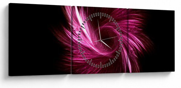 Slika - ružičasta apstrakcija (sa satom) (90x30 cm)