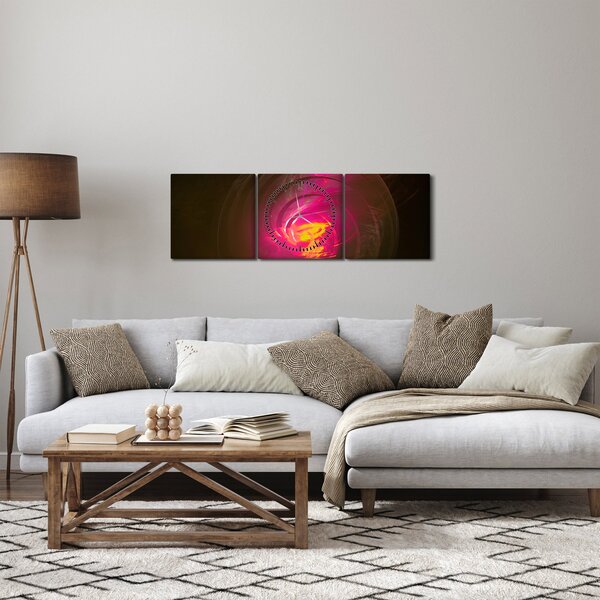 Slika - spiralna apstrakcija (sa satom) (90x30 cm)