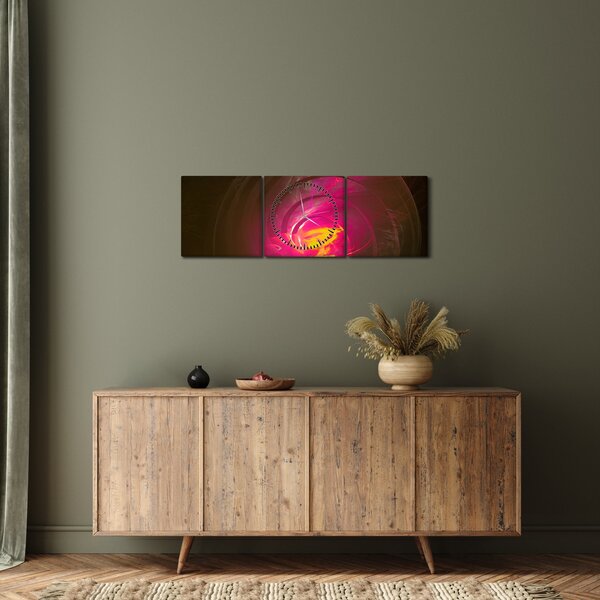 Slika - spiralna apstrakcija (sa satom) (90x30 cm)