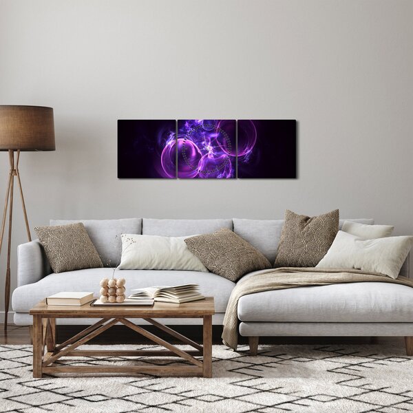 Apstraktna slika mjehurića (sa satom) (90x30 cm)