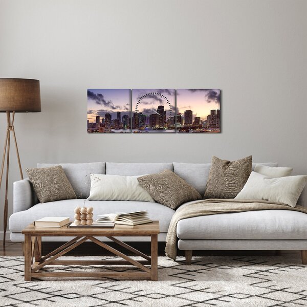 Slika metropole s neboderima (sa satom) (90x30 cm)