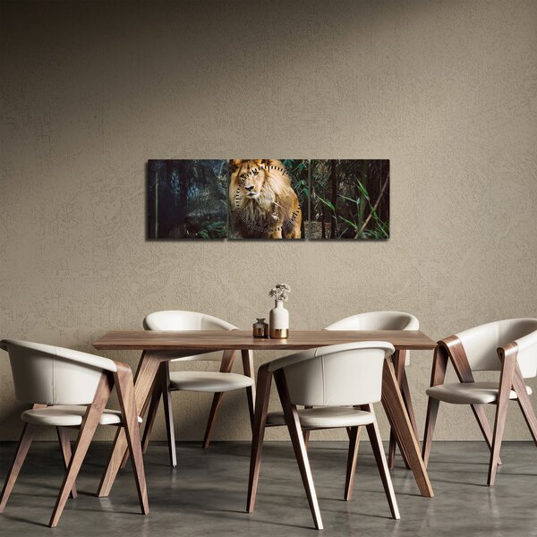 Slika lava u prirodi (sa satom) (90x30 cm)
