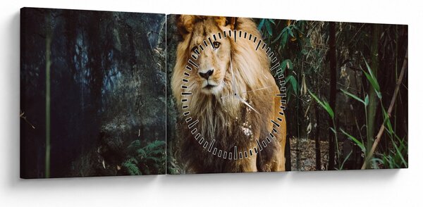 Slika lava u prirodi (sa satom) (90x30 cm)