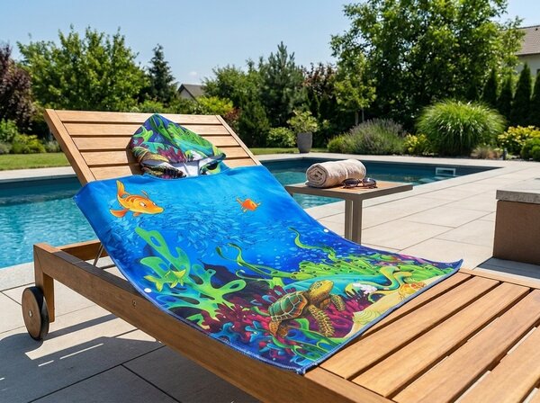 Dječje pončo LAGOON TREASURE šareno Dimenzije: 60 x 120 cm