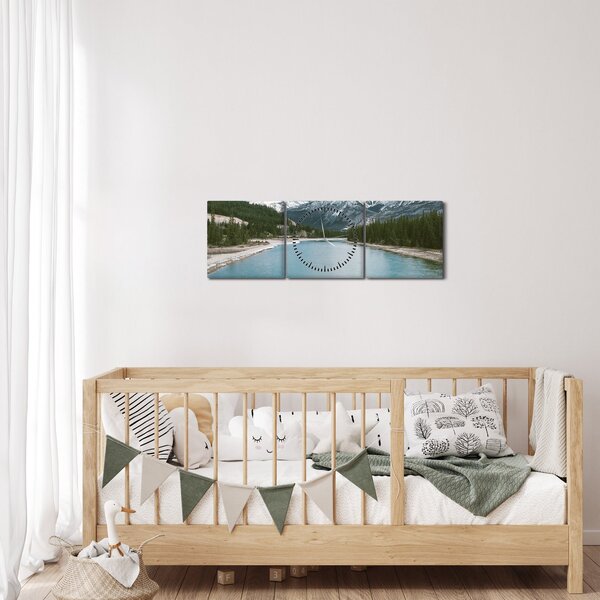 Slika planinskog krajolika (sa satom) (90x30 cm)