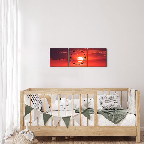 Slika šarenog sunca (sa satom) (90x30 cm)