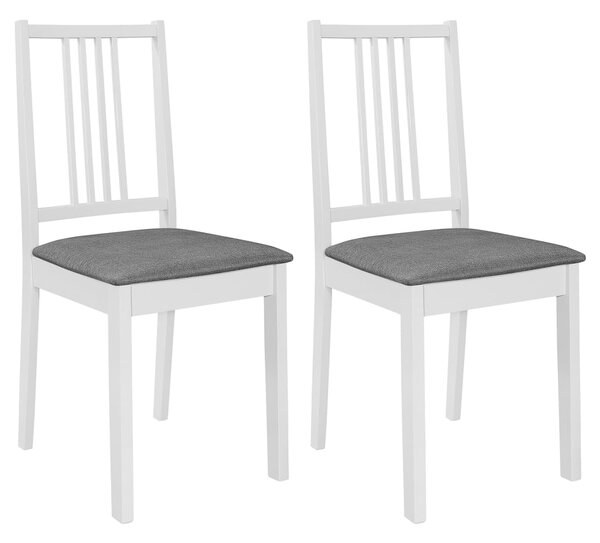 VidaXL Blagovaonske stolice od masivnog drva s jastucima 2 kom bijele