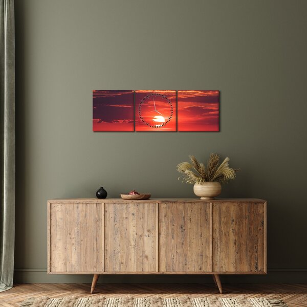 Slika šarenog sunca (sa satom) (90x30 cm)