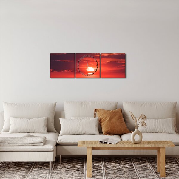 Slika šarenog sunca (sa satom) (90x30 cm)
