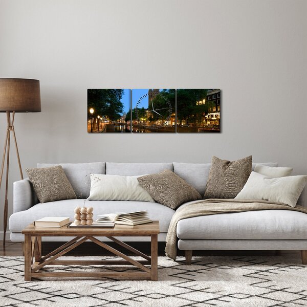Noćna slika povijesnog grada (sa satom) (90x30 cm)