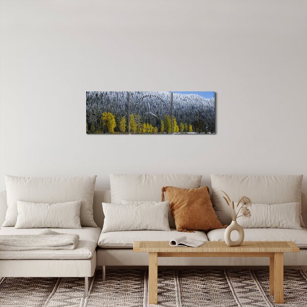 Slika - snježno gorje zimi (sa satom) (90x30 cm)