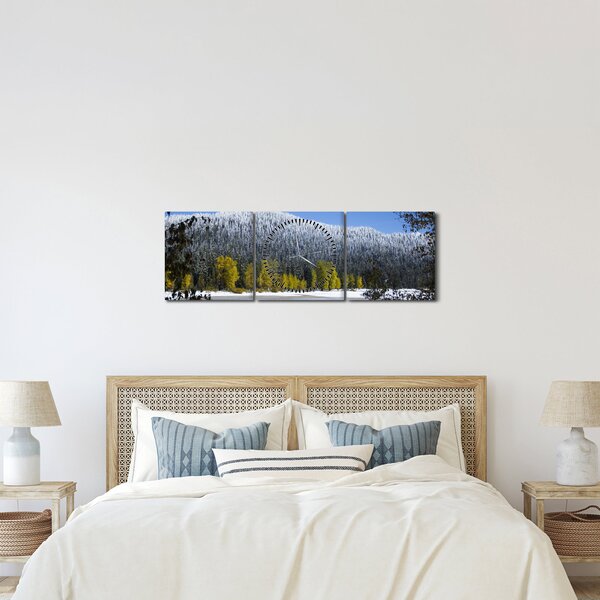 Slika - snježno gorje zimi (sa satom) (90x30 cm)