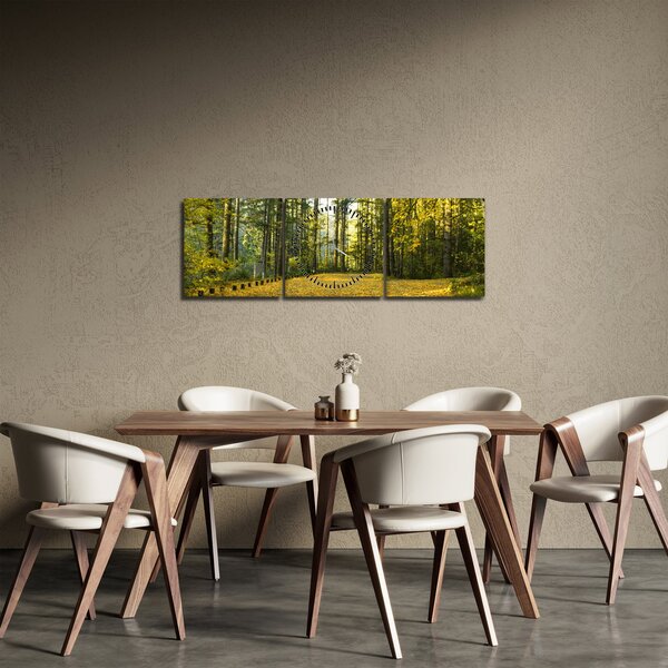 Slika - šuma u jesen (sa satom) (90x30 cm)