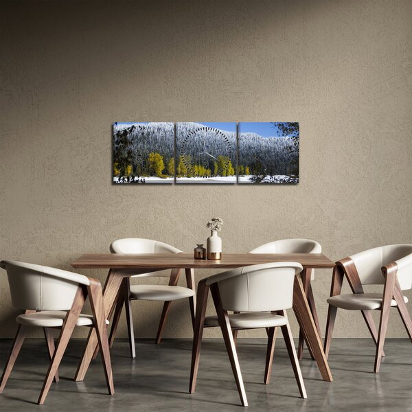 Slika - snježno gorje zimi (sa satom) (90x30 cm)