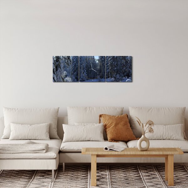 Slika snježne šume (sa satom) (90x30 cm)
