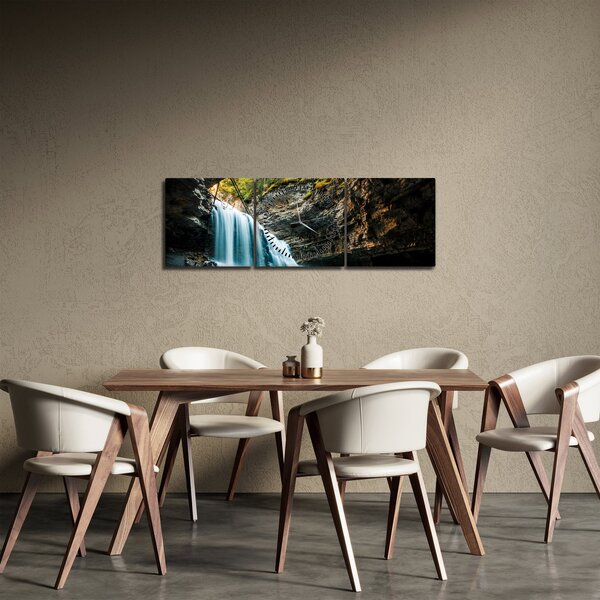 Slika šumskog vodopada (sa satom) (90x30 cm)