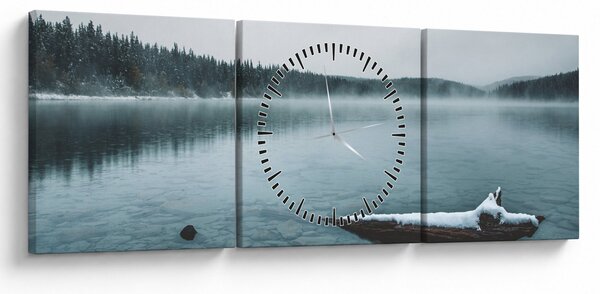 Slika - ledeno sjeverno jezero (sa satom) (90x30 cm)