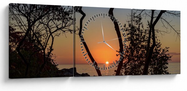 Slika zalaska sunca (sa satom) (90x30 cm)