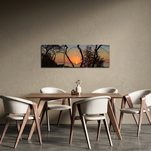 Slika zalaska sunca (sa satom) (90x30 cm)