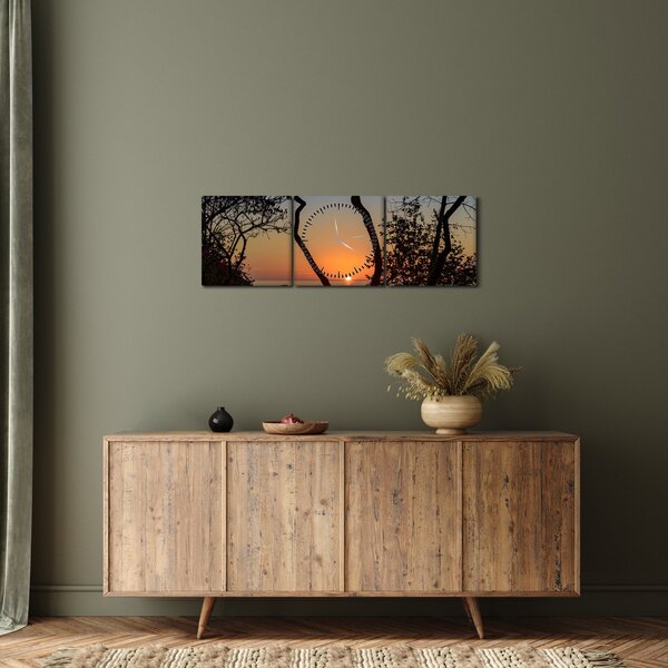 Slika zalaska sunca (sa satom) (90x30 cm)