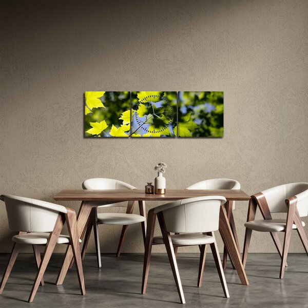 Slika - javorovo lišće (sa satom) (90x30 cm)