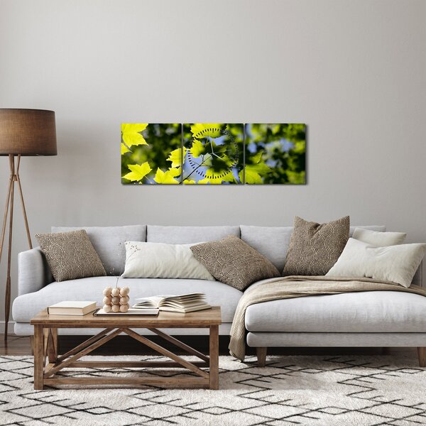 Slika - javorovo lišće (sa satom) (90x30 cm)