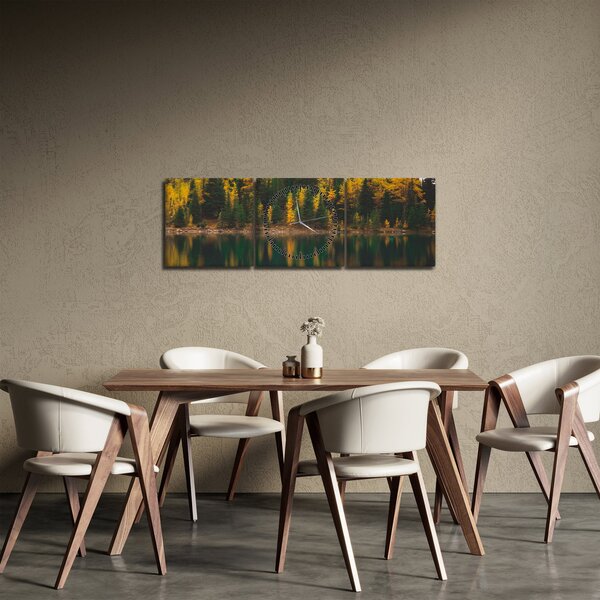Slika šumskog jezera (sa satom) (90x30 cm)