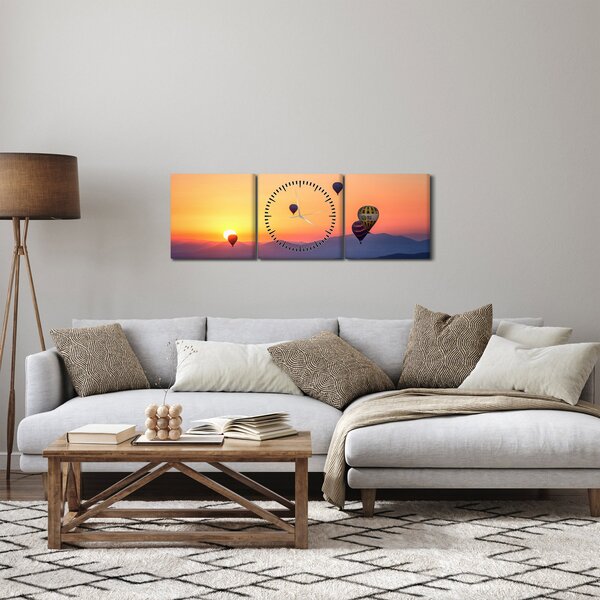 Slika balona na vrući zrak (sa satom) (90x30 cm)
