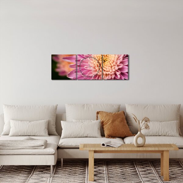 Slika cvijeta izbliza (sa satom) (90x30 cm)