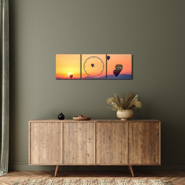 Slika balona na vrući zrak (sa satom) (90x30 cm)