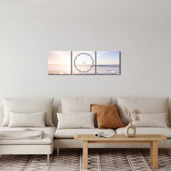Slika pješčane plaže (sa satom) (90x30 cm)