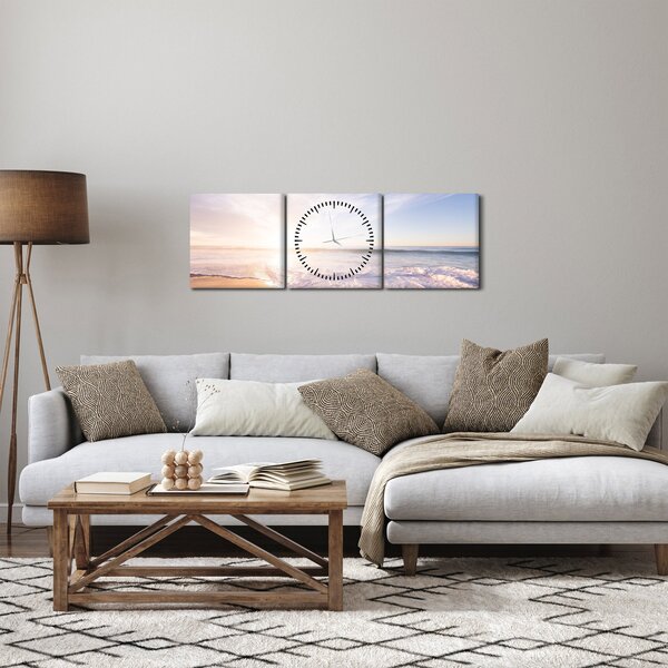 Slika pješčane plaže (sa satom) (90x30 cm)