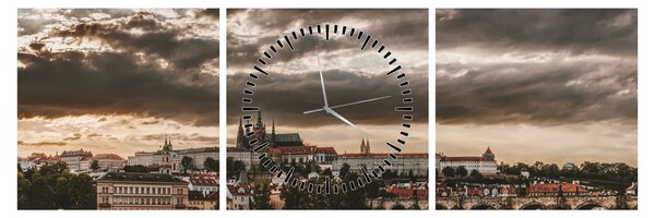 Slika - oblačni Prag (sa satom) (90x30 cm)