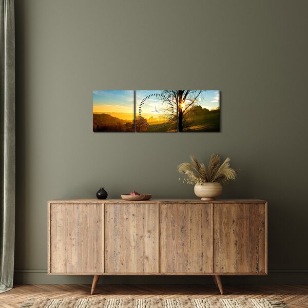 Slika izlaska sunca (sa satom) (90x30 cm)