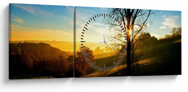 Slika izlaska sunca (sa satom) (90x30 cm)