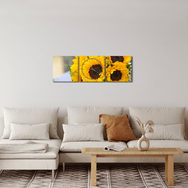 Slika vjenčanog buketa suncokreta (sa satom) (90x30 cm)