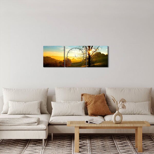 Slika izlaska sunca (sa satom) (90x30 cm)