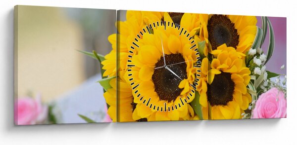 Slika vjenčanog buketa suncokreta (sa satom) (90x30 cm)
