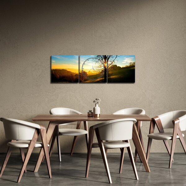 Slika izlaska sunca (sa satom) (90x30 cm)